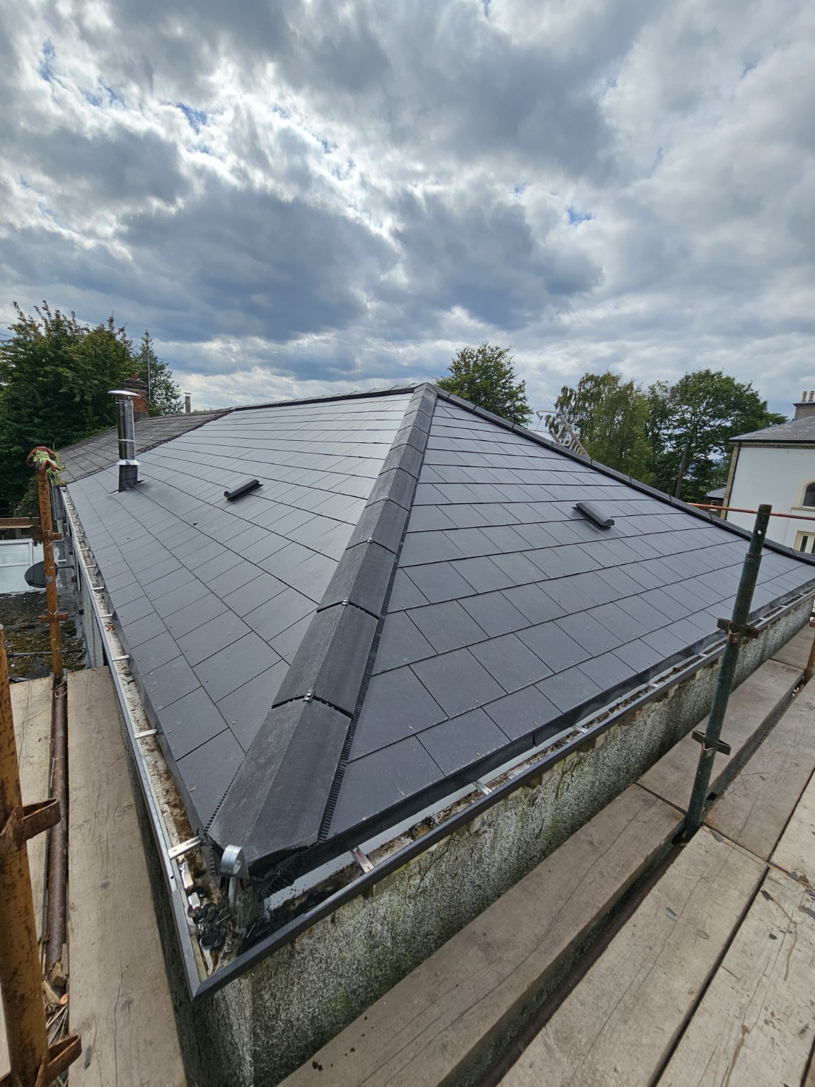 Completed slate reroof by KS Roofing & Property Maintenance Ltd